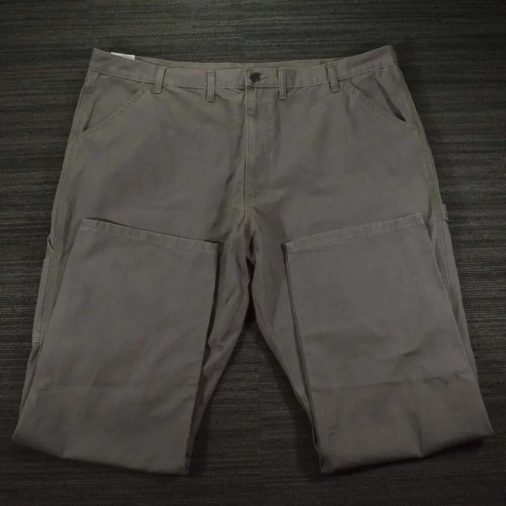 Wrangler Workwear Pants Mens 44x32 Gray Utility Carpenter Canvas Work